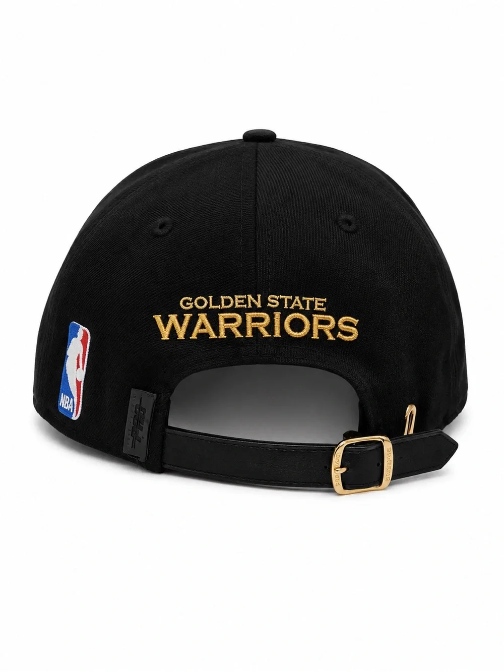 Golden State Warriors Black & Gold SnapBack Hat—Faux Leather Brim—Pre-Owned